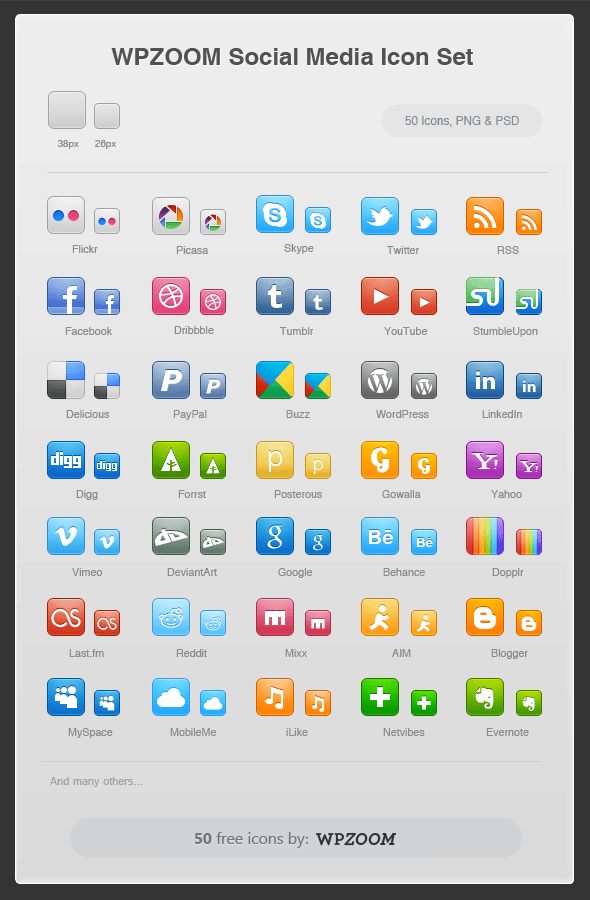 Free Icons Social Media by WPZOOM
