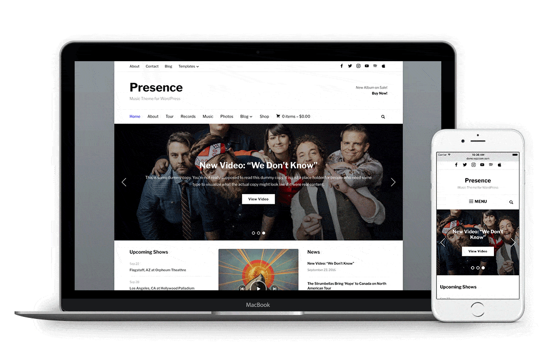 Presence • best multipurpose WordPress theme – WPZOOM