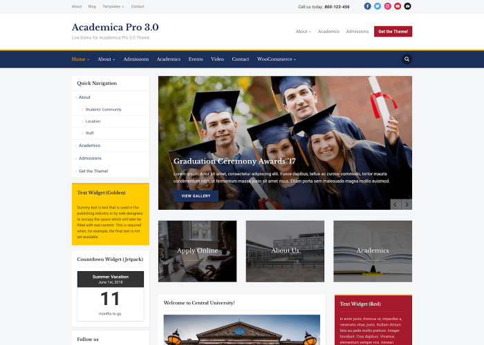 Academica PRO 3.0 - Education Theme for WordPress