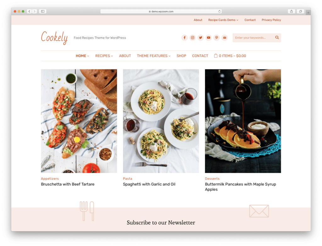 Cookely recipe WordPress theme