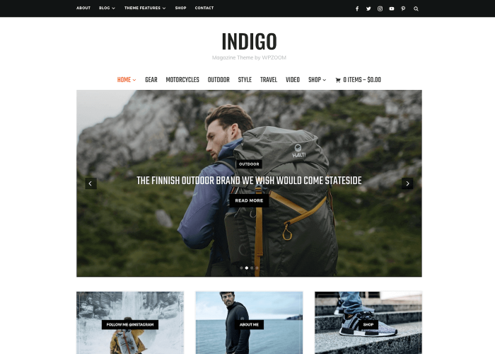 Indigo - Blog and Magazine WordPress theme