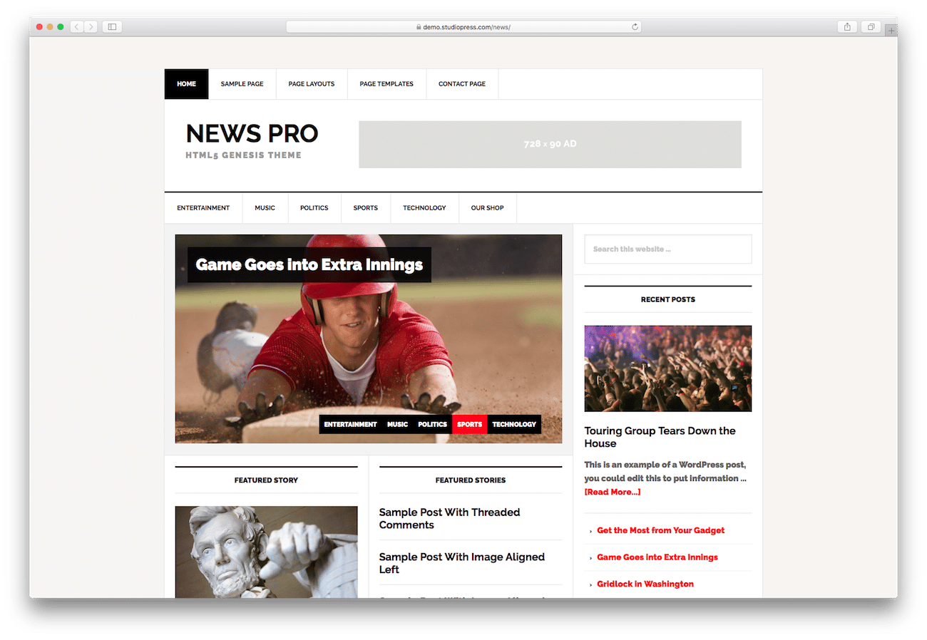 WordPress magazine themes News Pro 