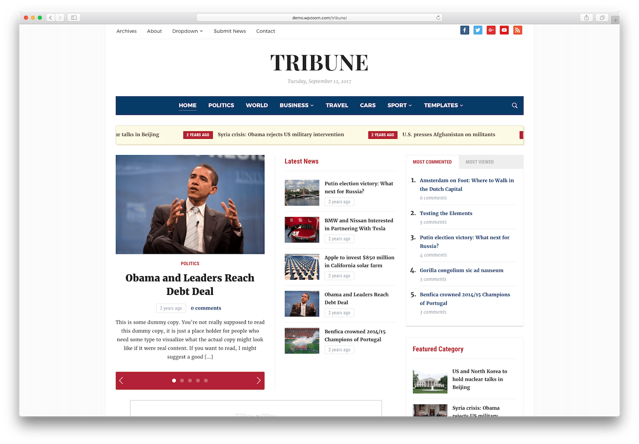 WordPress magazine themes Tribune