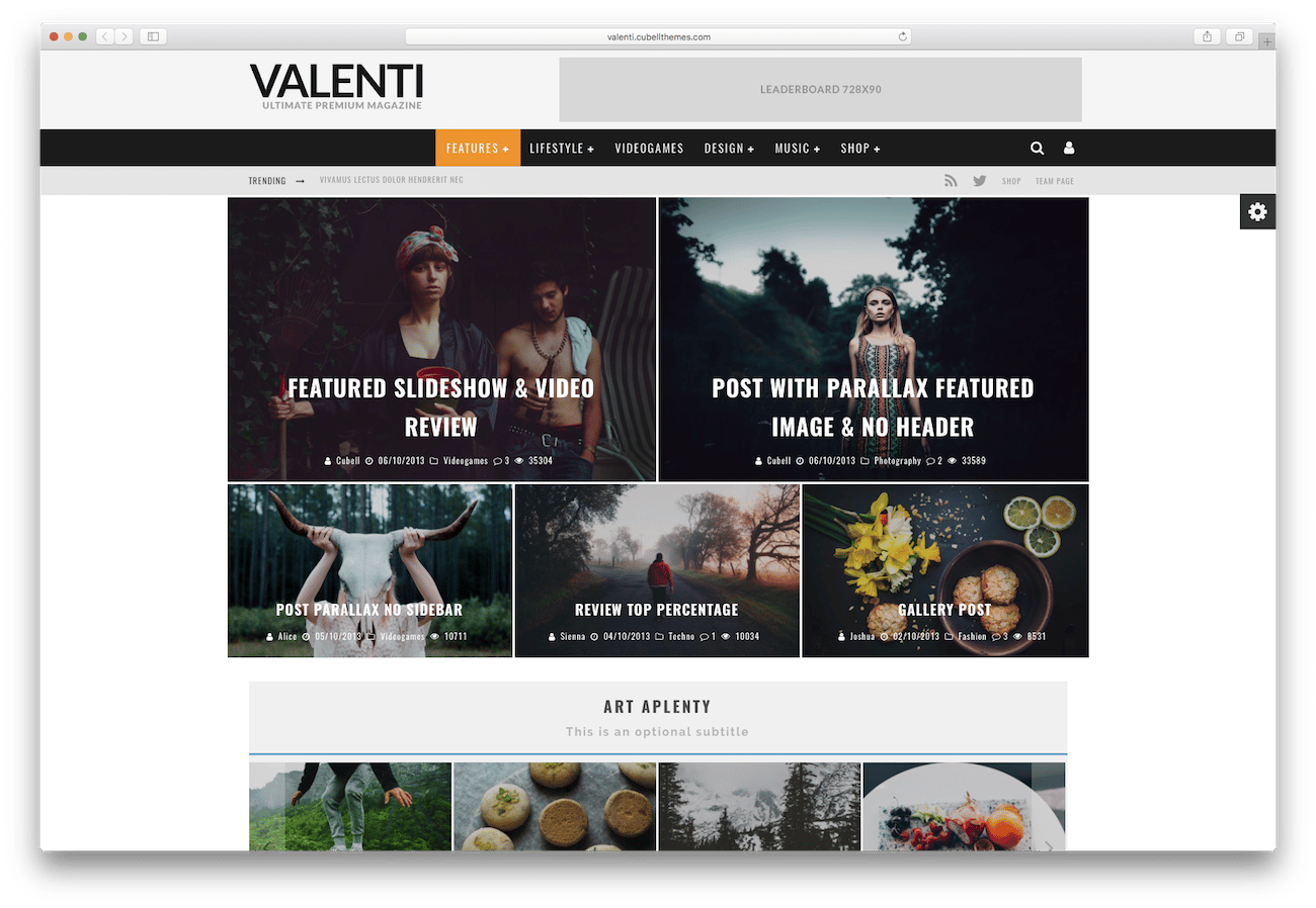 WordPress magazine themes Valenti