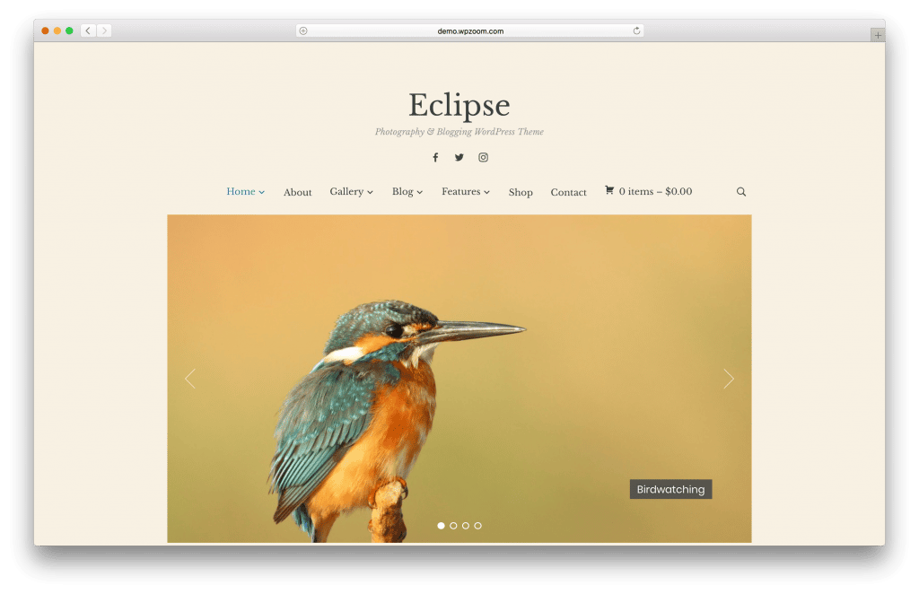 Eclipse WordPress portfolio theme screenshot