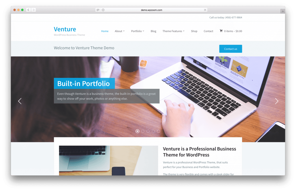 Venture WordPress portfolio theme screenshot