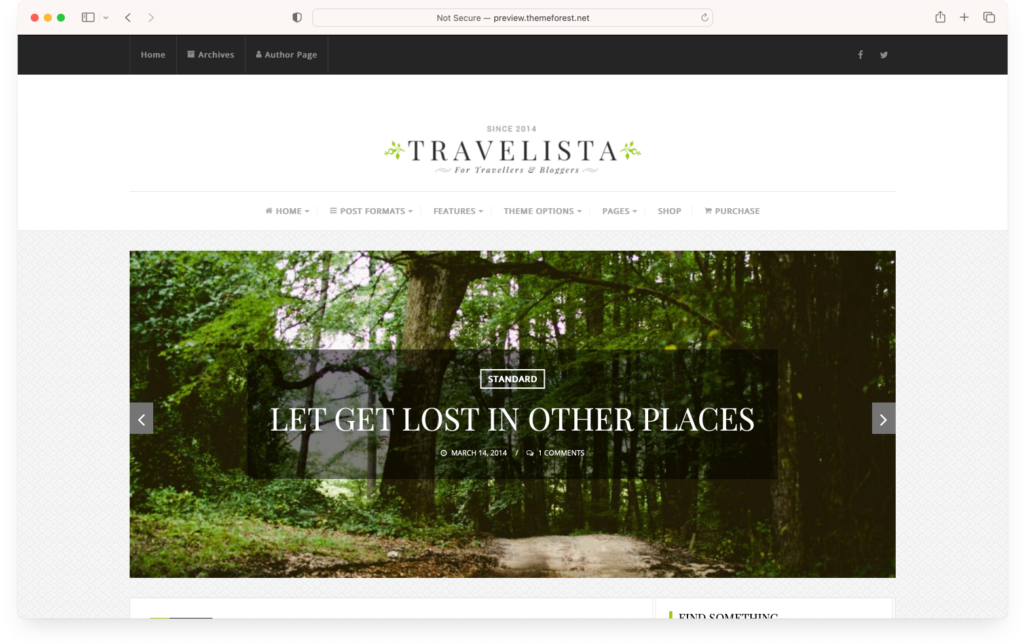 Travelista travel theme