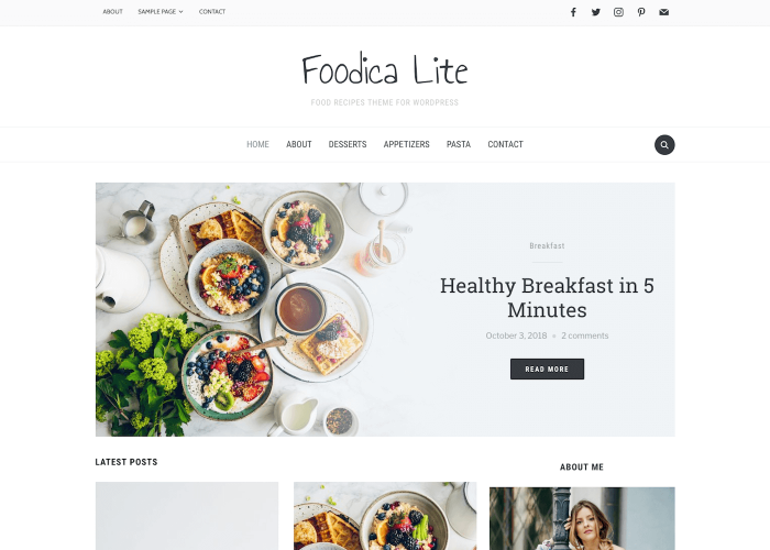 Foodica Lite - Free Food Blog WordPress Theme