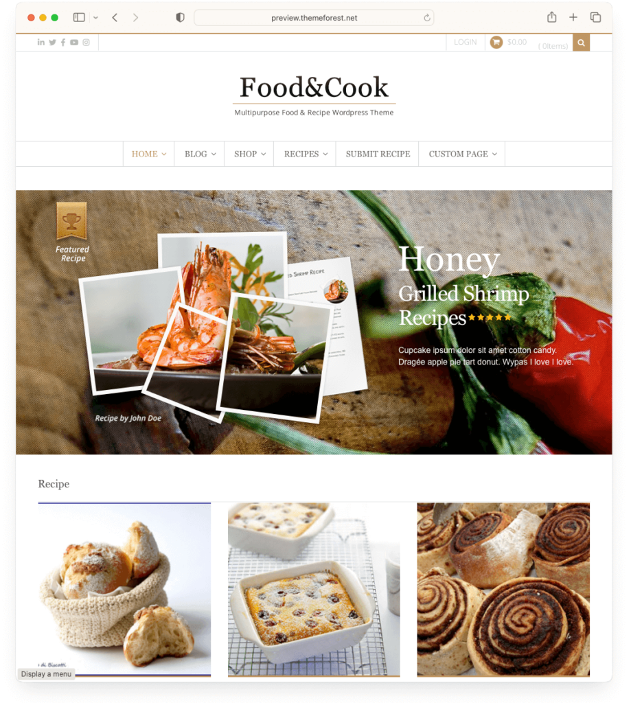 Food & Cook - a theme for your food blog