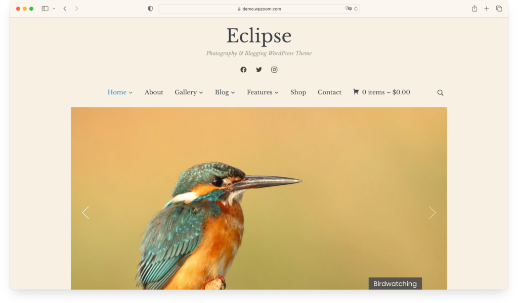 Eclipse - a modern WordPress photography theme