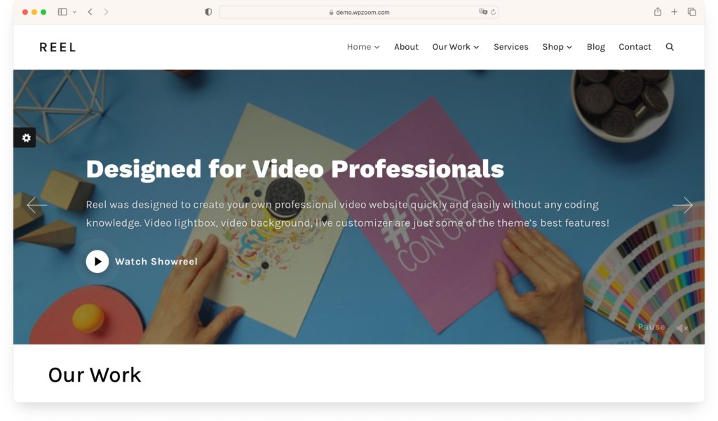 Reel WordPress Video Product and Portfolio Theme