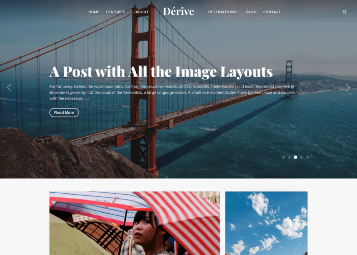 Dérive - Best WordPress Theme for Travel Blogs