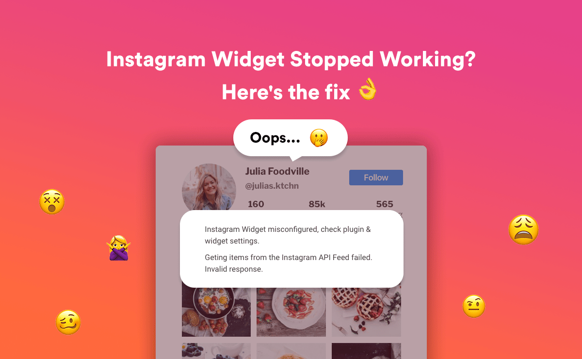Instagram widget not working