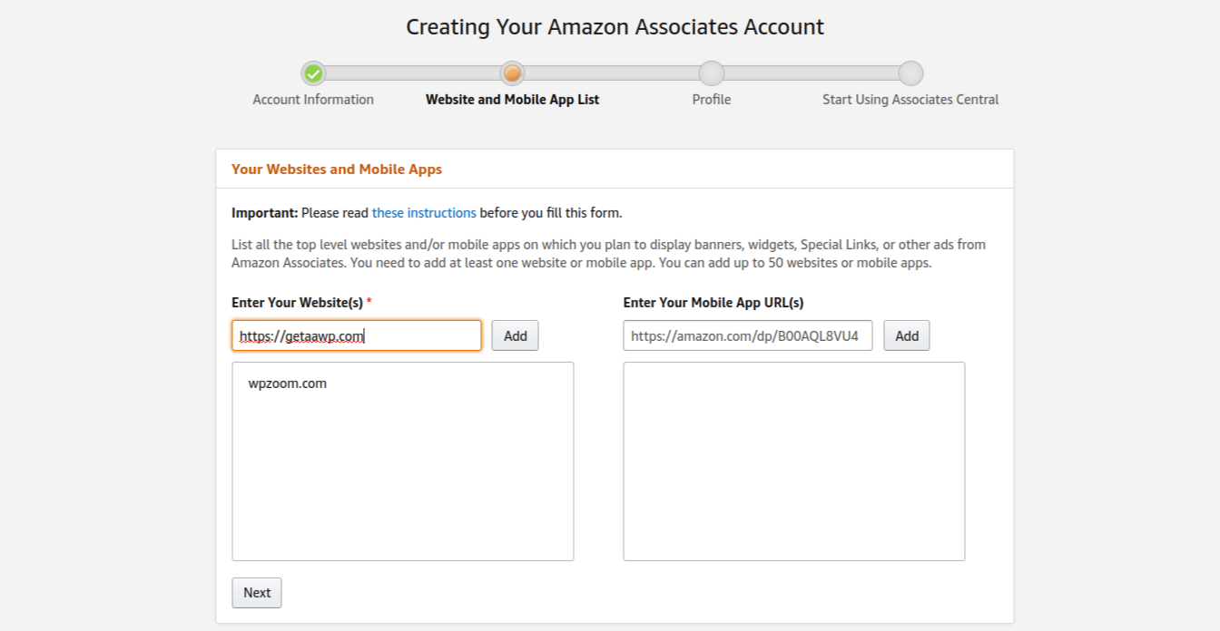 Signing Up for the Amazon Affiliate Program