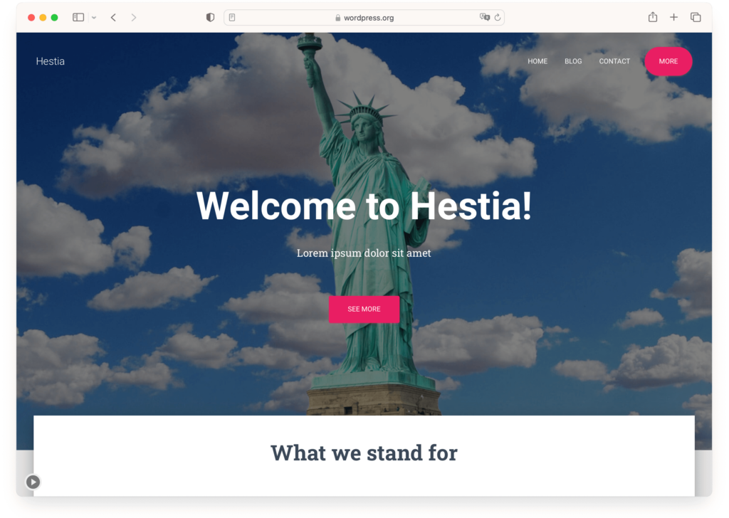 Hestia - a versatile free theme