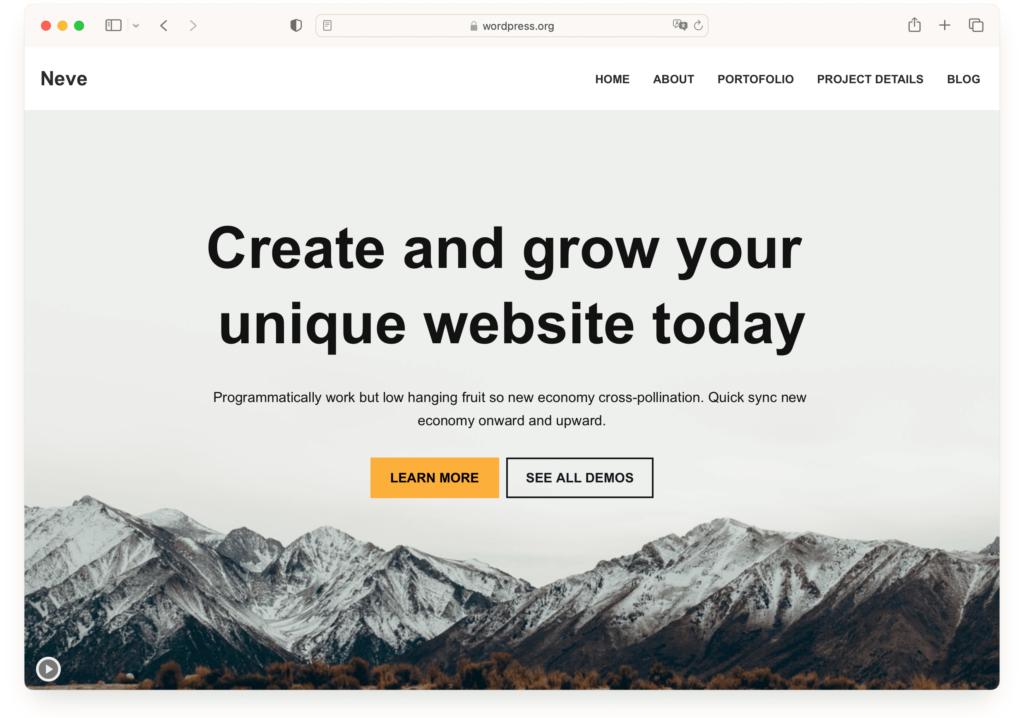 Neve - one of the best free WordPress themes