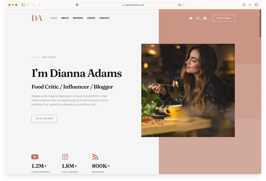 Astra - a multipurpose WordPress theme perfect for food blogs