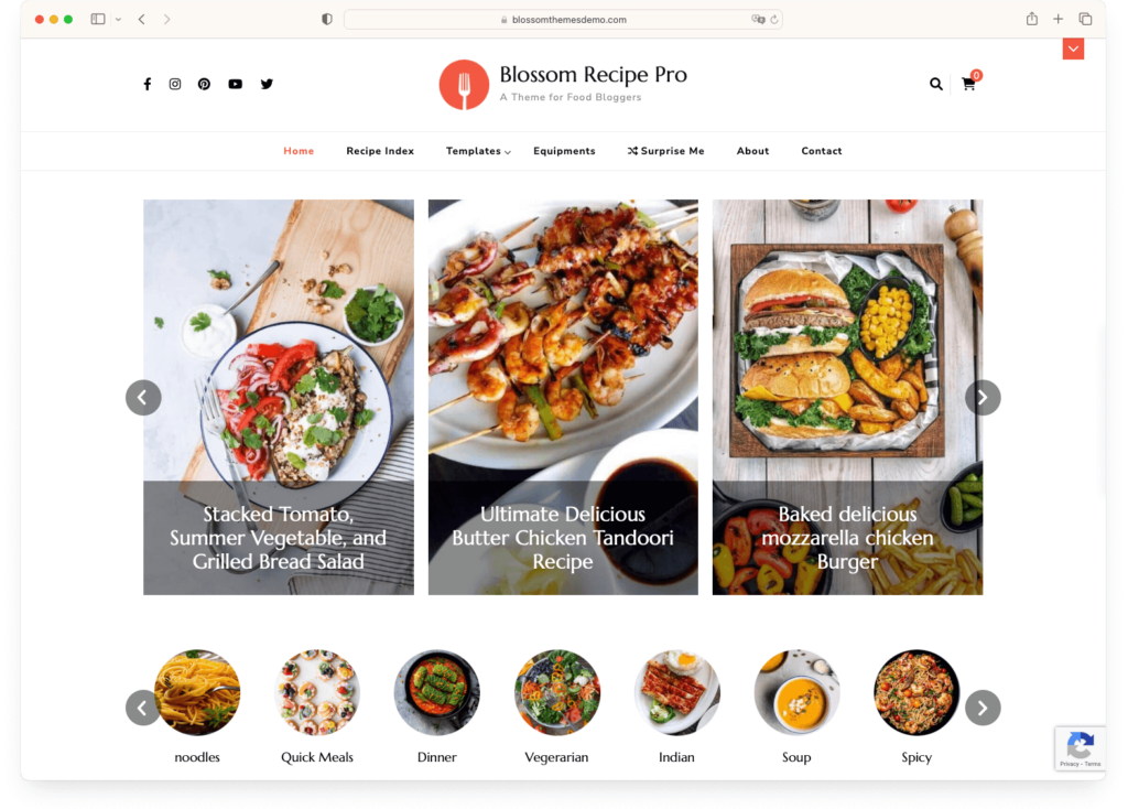 Blossom Recipe - a responsive theme perfect for recipe websites