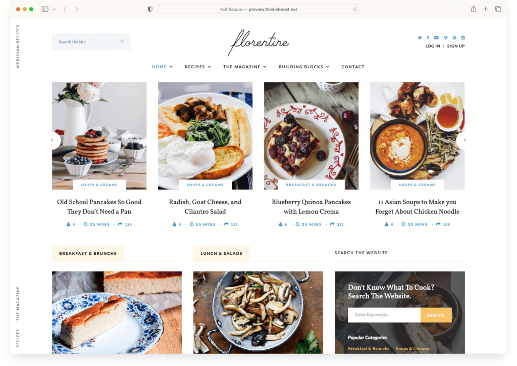 Florentine - a perfect WordPress theme with advanced features