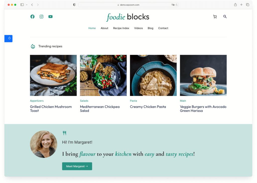 Foodie Blocks theme for food blogging