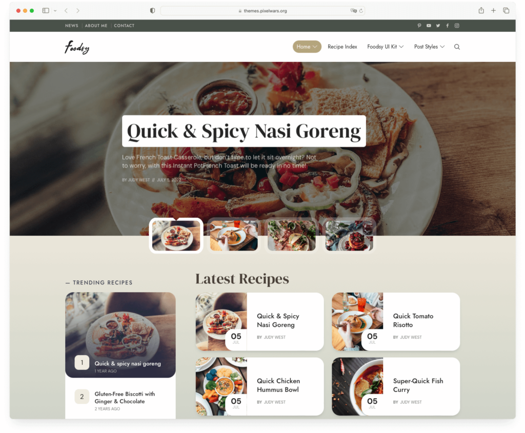 Foodsy - one of the best food blog WordPress themes