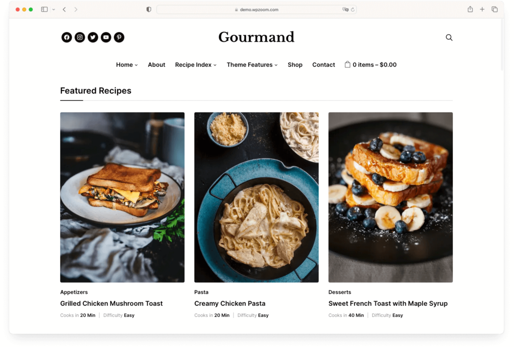Gourmand - a top-notch WordPress recipe theme