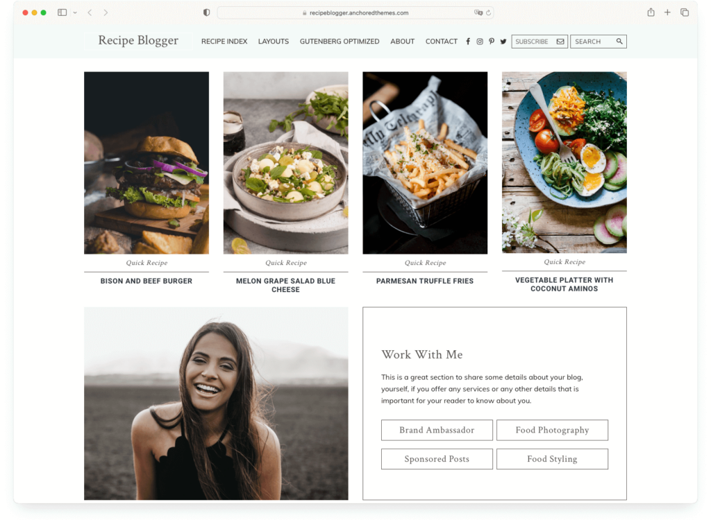 Recipe Blogger - a great WordPress food blog theme