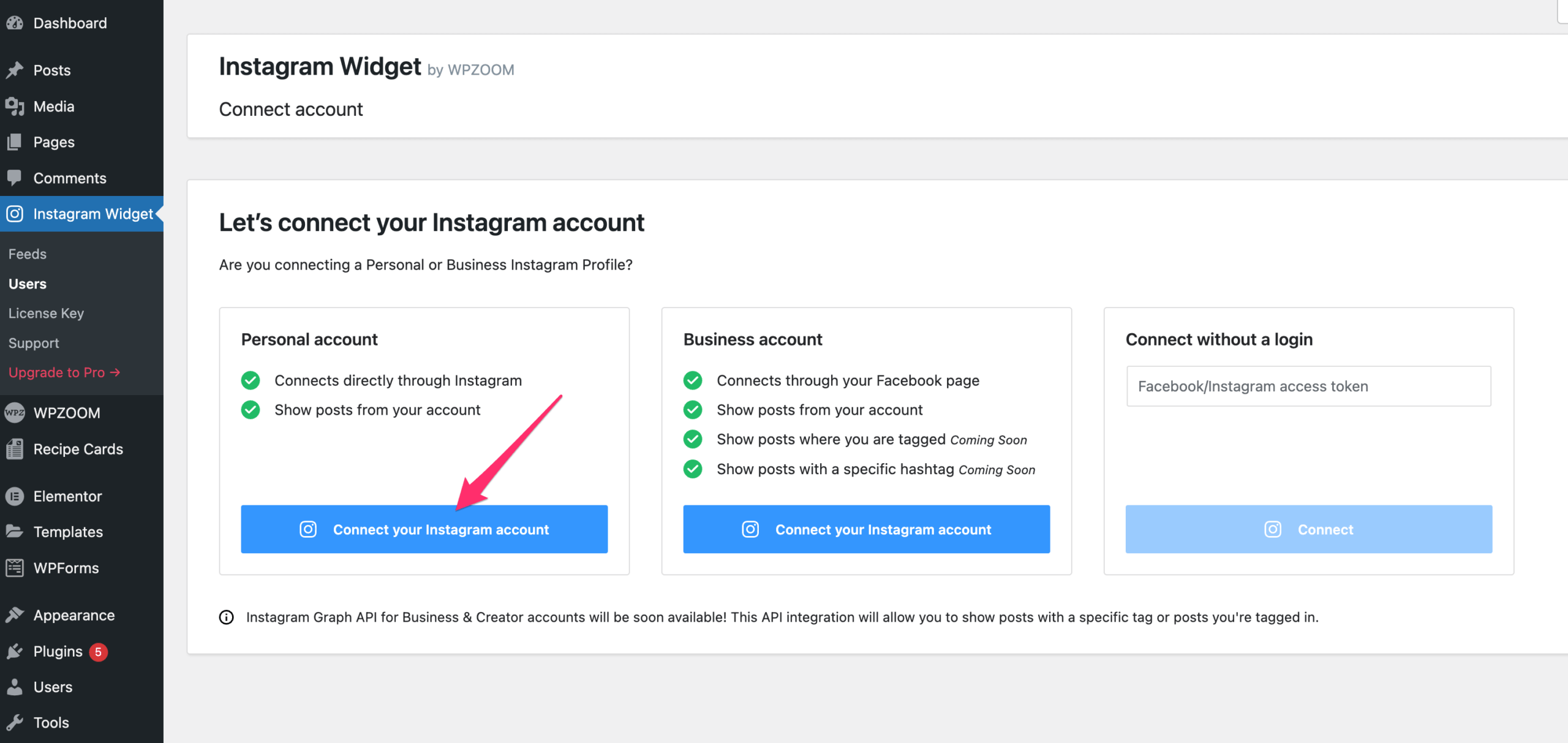 Connect your Instagram account