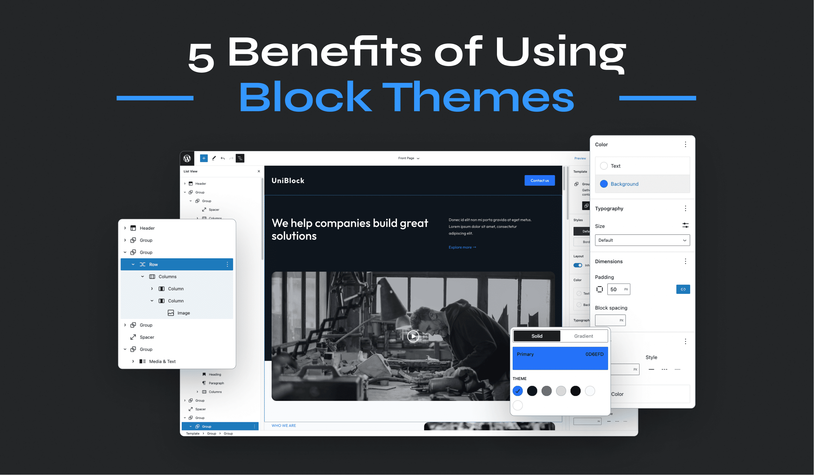 What is Benefits of Using WordPress Block Themes