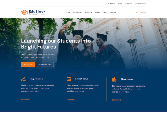 EduBlock - Block Theme for Education Sites (FSE)