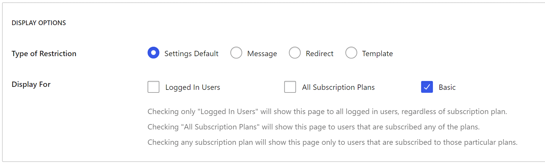 Content restriction in Paid Member Subscriptions