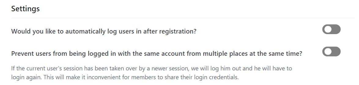 Paid Member Subscriptions login settings