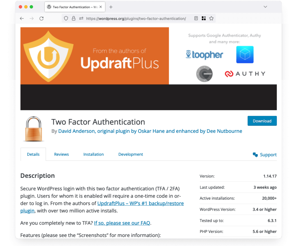 Two Factor Authentication Plugin