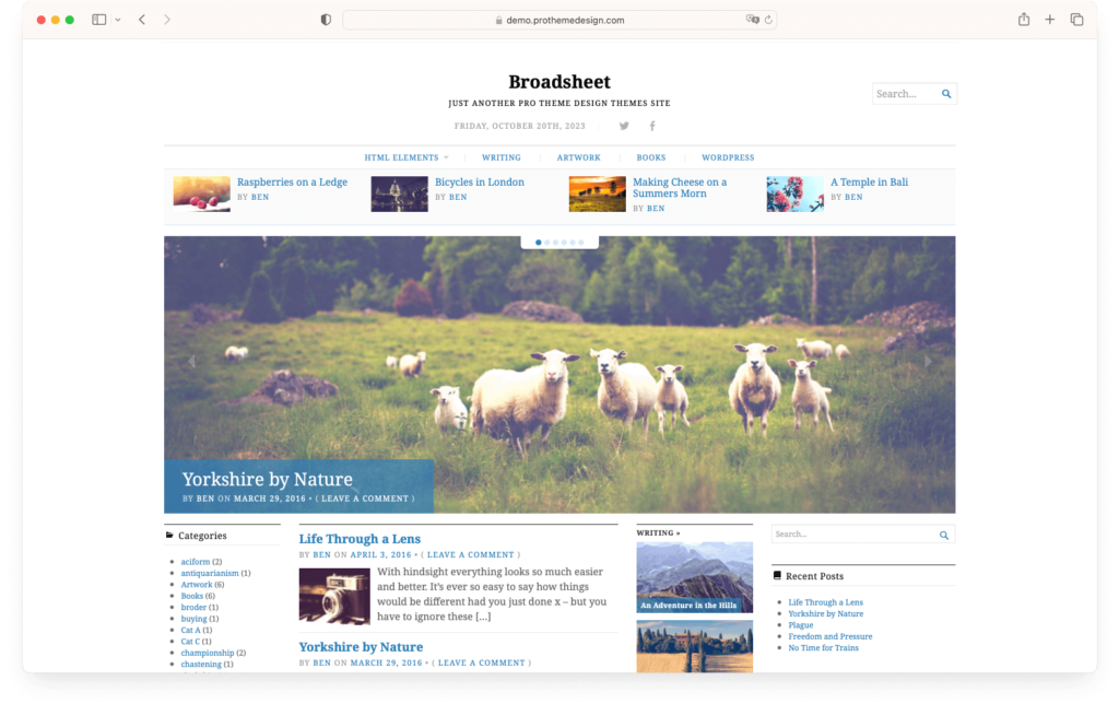 Broadsheet - a great WordPress magazine theme