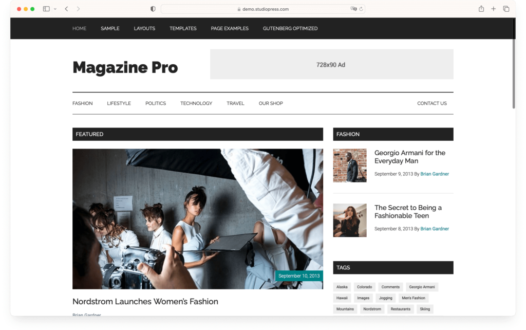 Magazine Pro WordPress theme