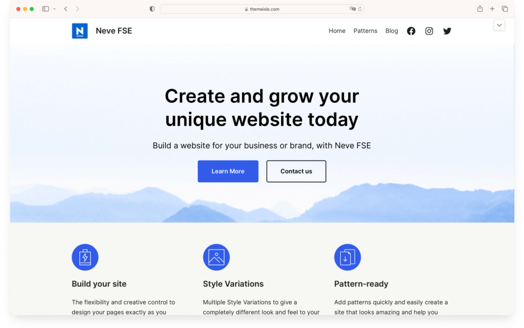 Neve FSE - one of the best free WordPress block themes