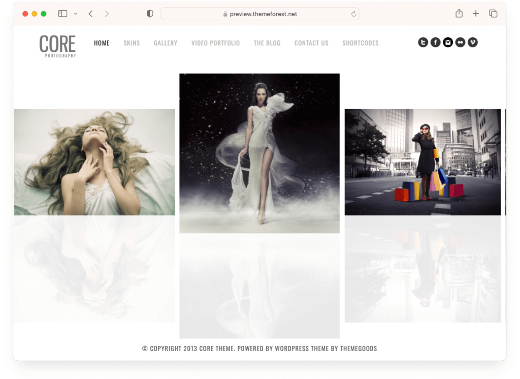 Core - an elegant WordPress theme designed for professional photographers