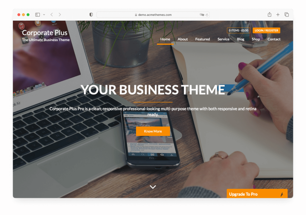 Corporate Plus theme for business websites