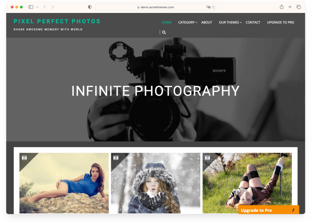 Infinite Photography theme