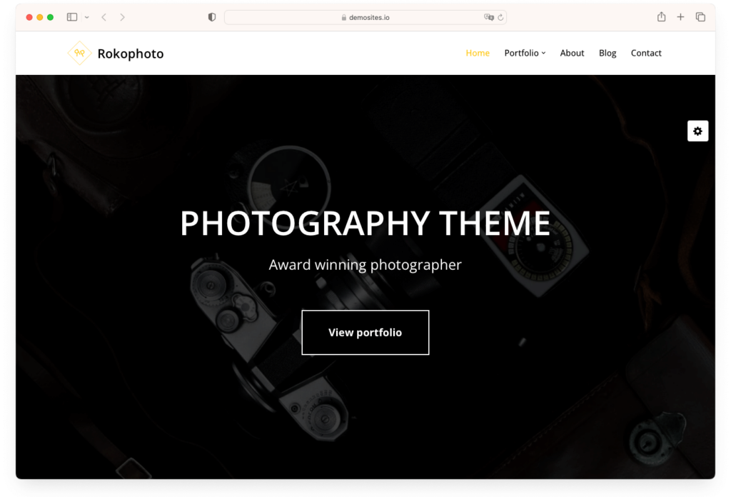 Neve - a popular WordPress theme for photographers