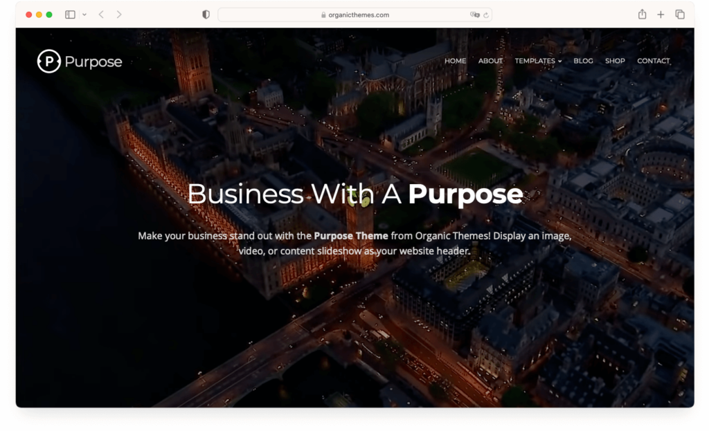 Purpose business WordPress theme
