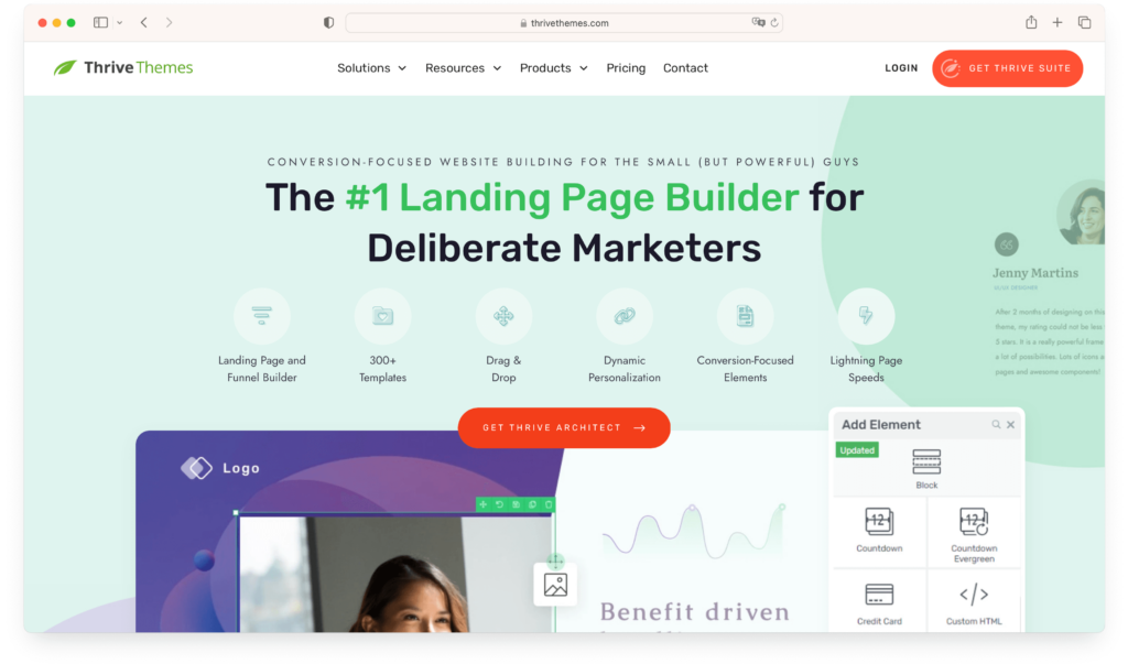 Thrive Architect page builder