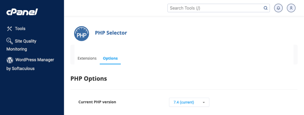 cPanel - configurações PHP