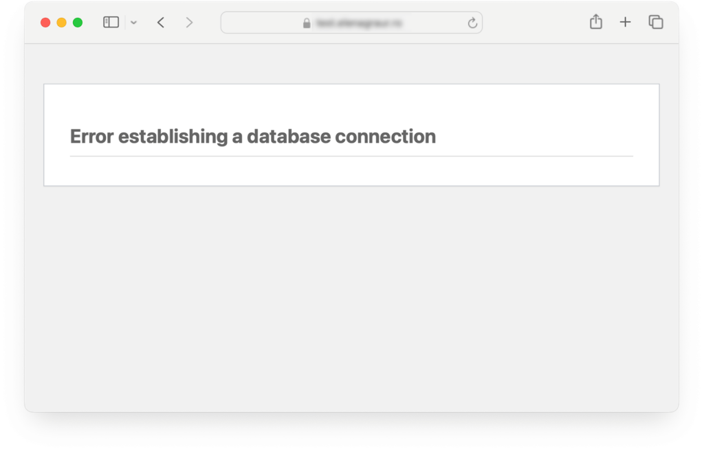 Error Establishing a Database Connection